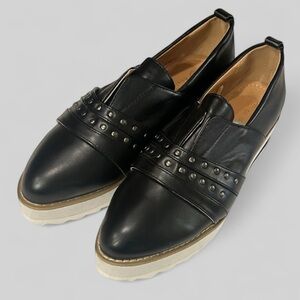 Olivia and Kate faux leather metal stud embellished ladies VEGA loafers 8.5